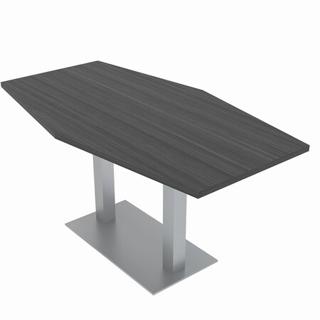 Skutchi Designs 33.5 in W, 59.5 in L, 29 in H, Engineered Wood Top, Grey HAR-HEX.IR-34x60-DOU-ASIANNIGHT